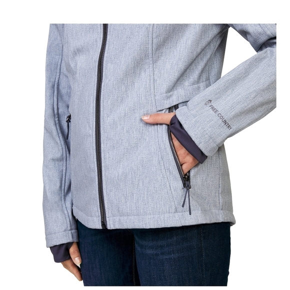 Women's Gray Hooded Jacket - Picture 6 of 11